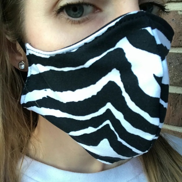 Black Cotton Face Mask Elastic Ear Loop Soft Fabric Gothic Cosplay Handmade Mens - Picture 5 of 7